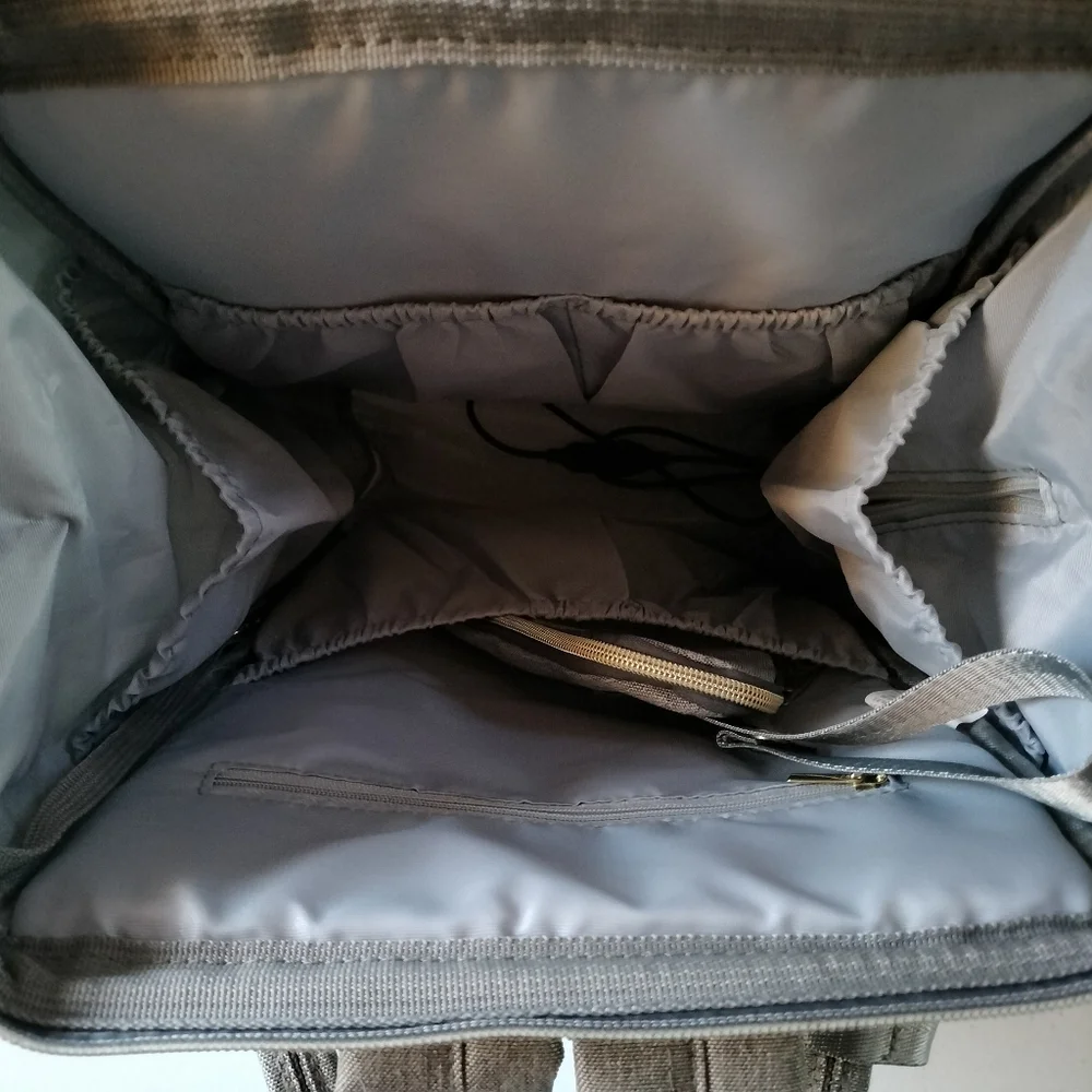 Pofunuo Love Mommy Large gray baby Diaper bag backpack Travel